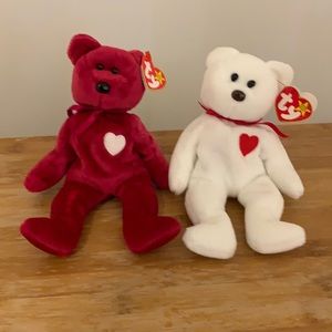 Beanie Baby Bear Valentino and Valentina - Great Valentines Couple :)
